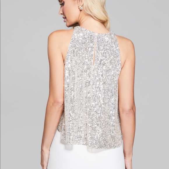 New Guess Marciano Starry Sparking Sequin embellished Top Blouse S - Picture 4 of 10